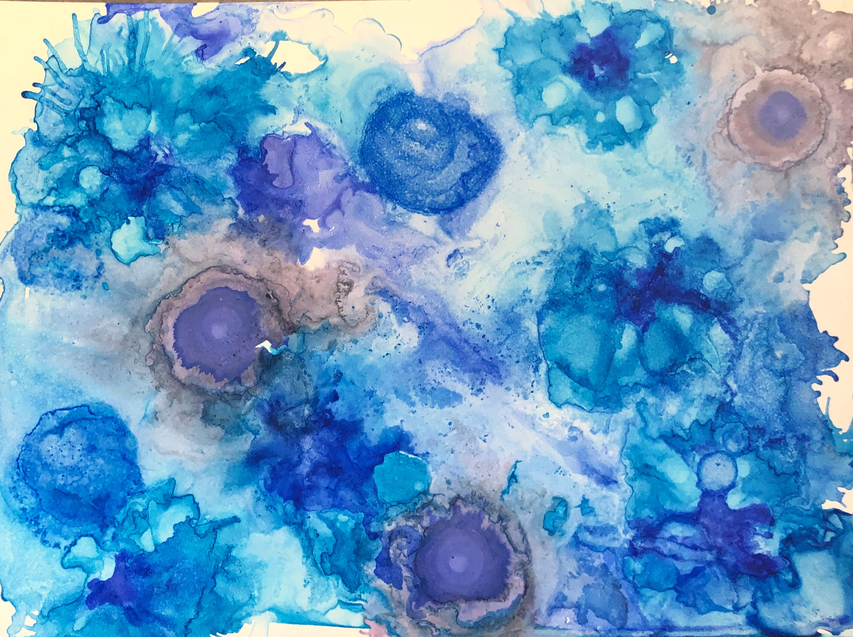 Alcohol Ink On Yupo Paper, 17 inches diameter in a 21x21 frame. :  r/AbstractArt